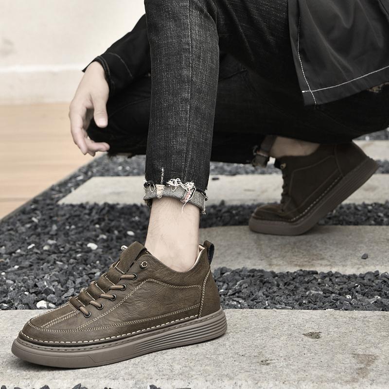 Plus Size British Style Genuine Leather Men Shoes Trend Comfortable Casual Shoes Moccasins Men Flats Shoes