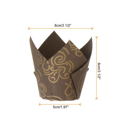50/100/150 Stück Tulpen Muffinformen Cupcake Papierförmchen Ölbeständige Cupcake-Einlagen Backmuffinform Box Becher Muffinhüllen für Bankette Party