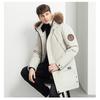 Winter new medium and long fashion men's clothing loose down jacket thickened fur collar jacket