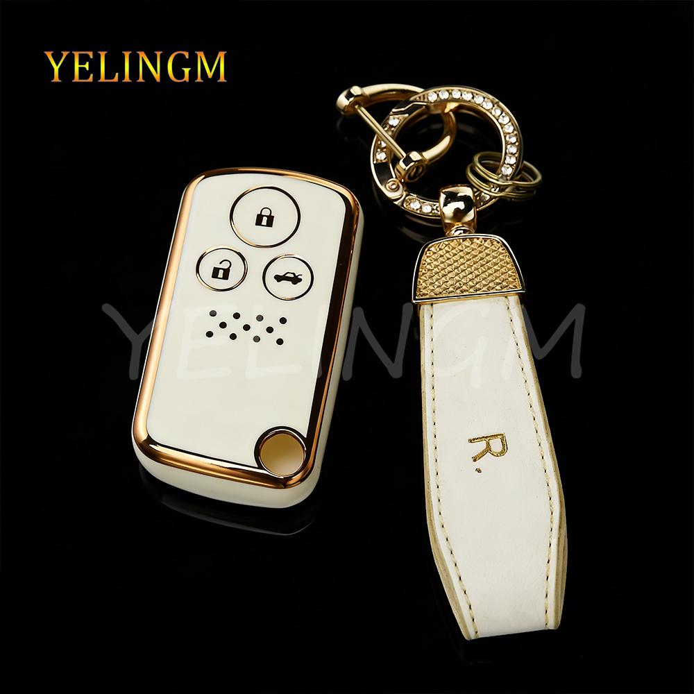 2 3 Buttons Soft Tpu Shell Fob For Honda Fit Jazz Shuttle Gp2 Spada Stepwgn Rg1 Freed Spike Ge6 Car Case Key Cover Fob Keychain