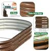 2 Pcs 6x3x1ft Raised Garden Bed Kit Outdoor Oval Metal Garden Planter Ground Planter Box for Gardening Vegetables Flowers Brown