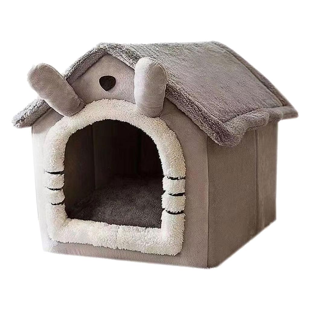 Pet Bed for Winter Cats Habitats Removable Cushion Cats House Cartoon Shape Bed Resting Bed for Cats Warm Resting House