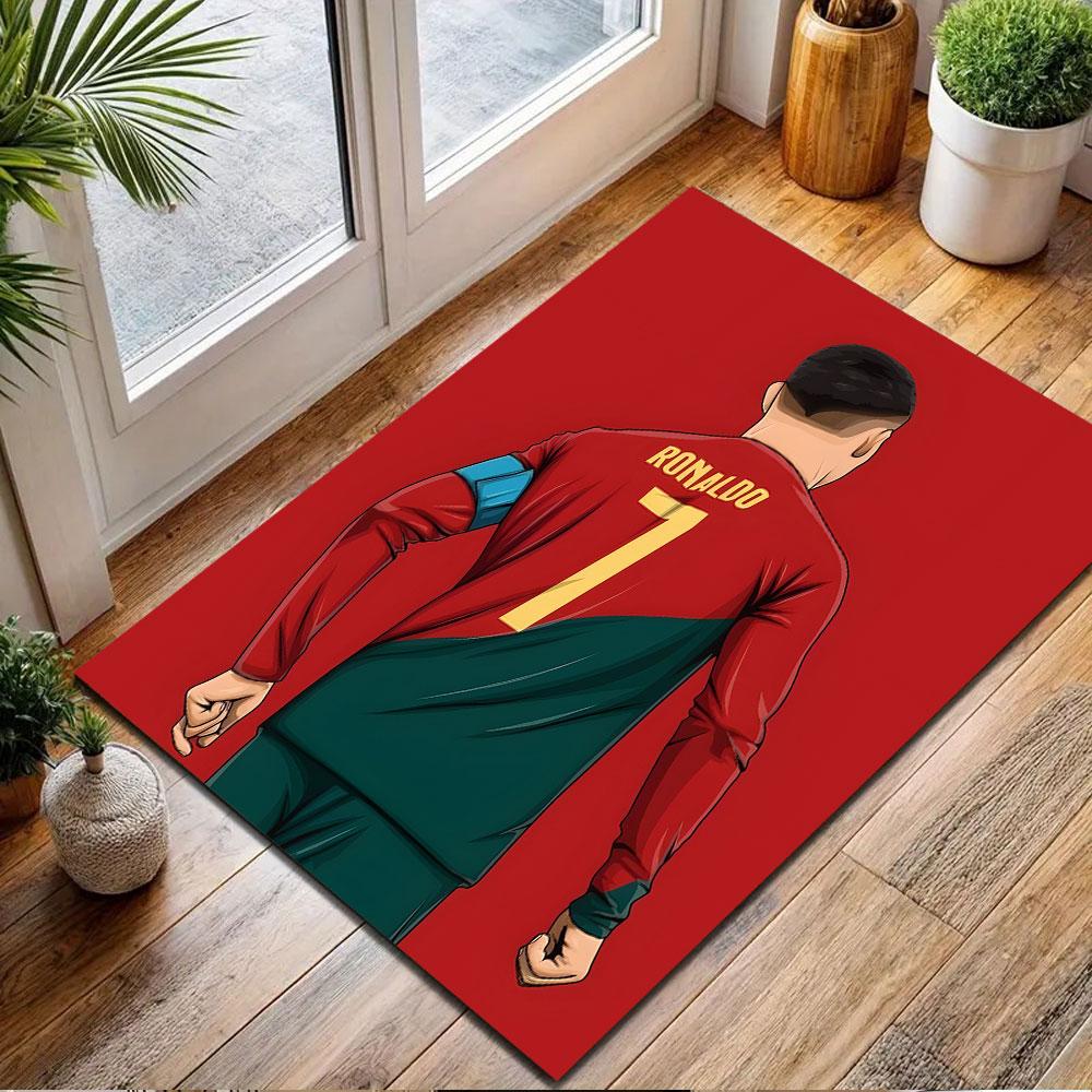 Soccer Player Iconic Number 7 Patterned carpet, non slip mat suitable for living room and bedroom sofas