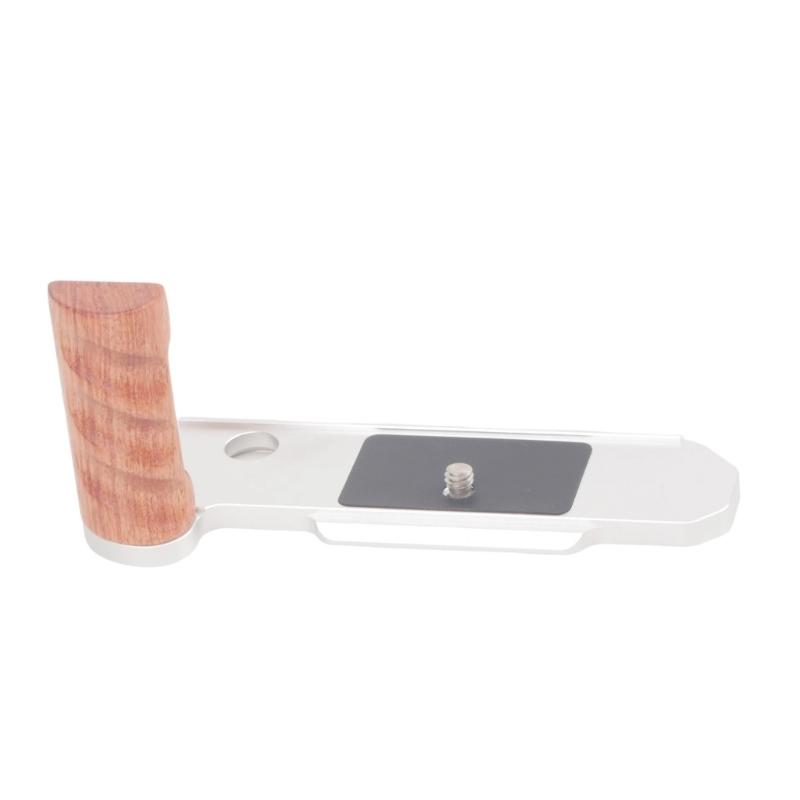 Wooden Camera Handle Wood Hand Grip for FM2 with Anodized Aluminum Base Plate and Tripod Mount Compatibility