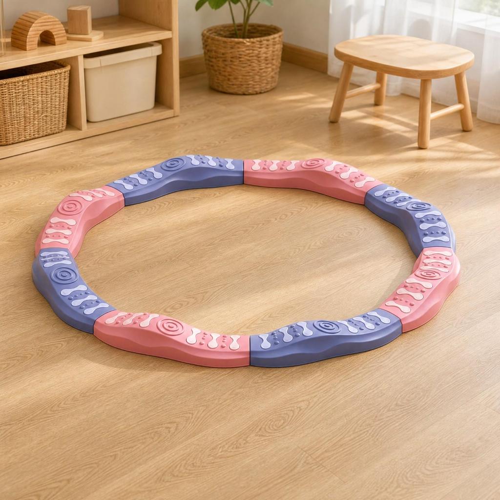 8 Pieces Curved Balance Board with Textured Textures Wobble Rocker Toy