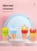 Wooden Ice Cream Shop Pretend Play & Cash Register Toy for Kids