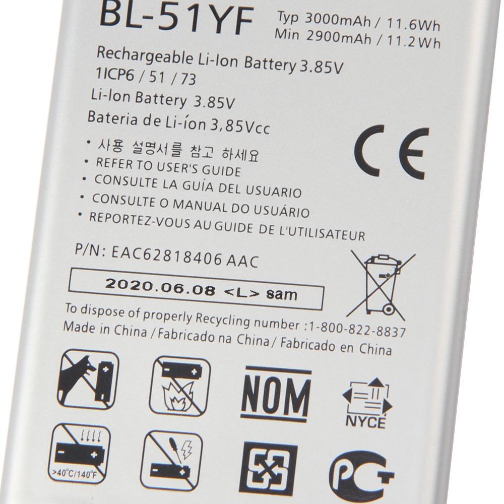 Wiederaufladbarer Lithium-Akku für LG G4 H818 H810 H815 VS999 F500 F500S F500K F500L BL-51YF Handy-Akku 3000mAh