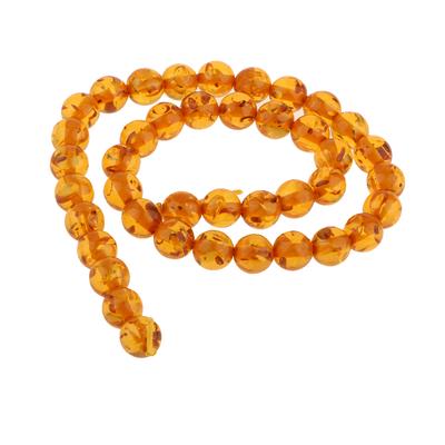 10 mm synthetischer Bernstein, runder loser Perlenstrang, 39,1 cm