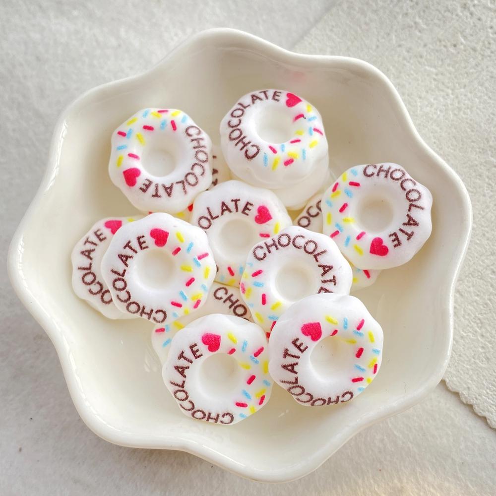 10pcs Mix Resin 3D Sweet Colorful Cartoon Donut Bread Flat back Simulation Foods Scrapbook Figurines DIY Decor Crafts