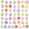50Pcs/Set Dazzling Flowers PET Stickers Waterproof DIY Fashion Decals Journal Stickers