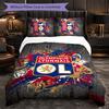 Lyon FC Themed Bedding 3Pcs Duvet Cover Set Decorative Bed Linen For Teen Room Home Decoration
