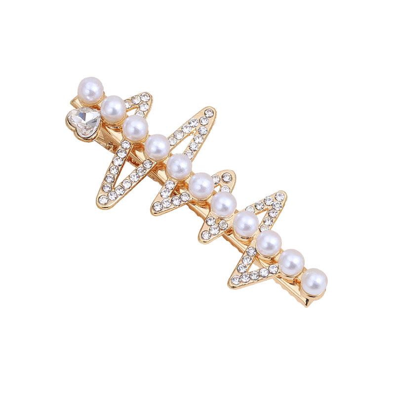 Listed Bow Imitation Pearl Hairpin Female, Broken Hair Edge Clip One Word Hairpin Bangs Side Temperament Hair Accessories