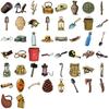 50 Stickers Featuring Cartoonish Vintage Archaeological Tools for Decorating Mobile Phones, Notebooks and Waterproof Stickers