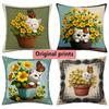 Cute Cat Flower Butterfly Throw Pillow Covers Pattern Cushion Cover Suitable For Sofa Bedroom Car Pillow Cover