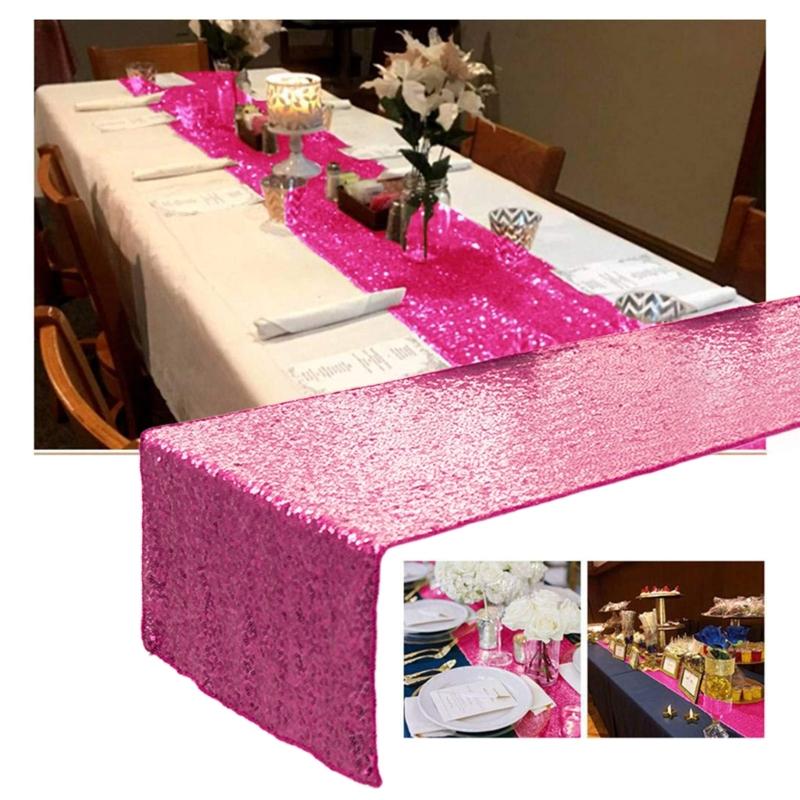 Add to Your Table with a Sequins Table Runner Stylish Pink Table Runner for Dining Table Decoration