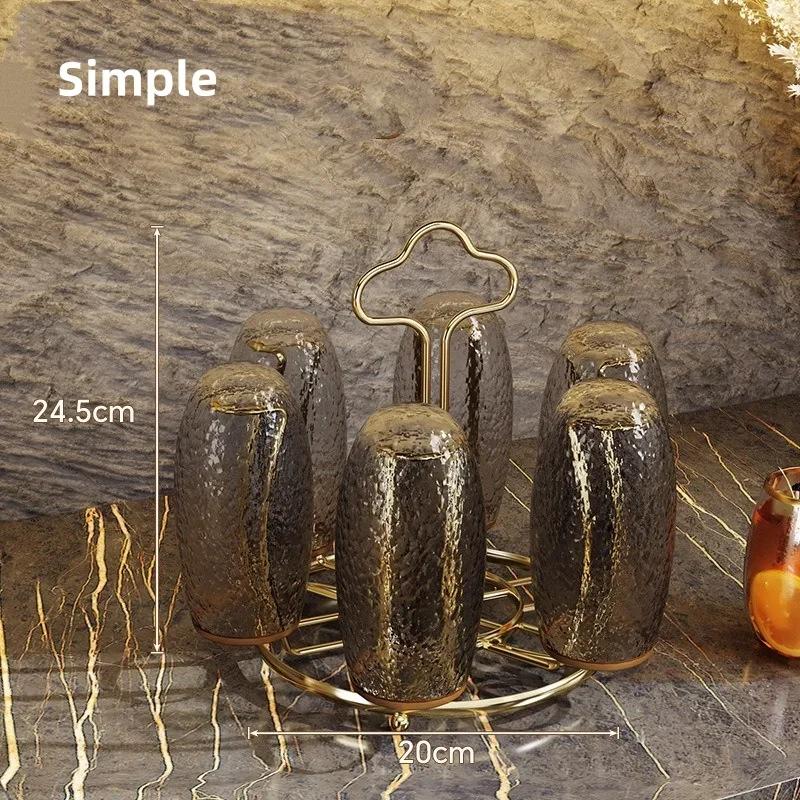 

Железная стойка для слива воды, вращающаяся стойка для хранения стеклянных чашек, стойка для сушки и слива воды с поддоном для слива, принадлежности для кухни