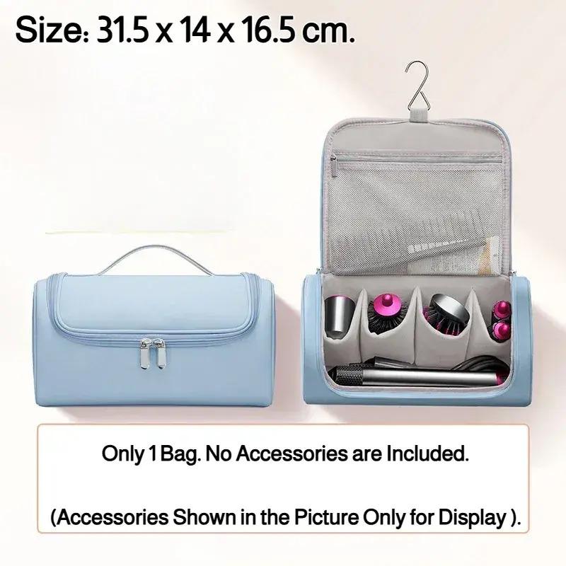 Portable Travel Organizer Case for D-Hair Dryer Set Fits Curling Barrels Smoothing Brushes with Zipper Closure Accessory Storage