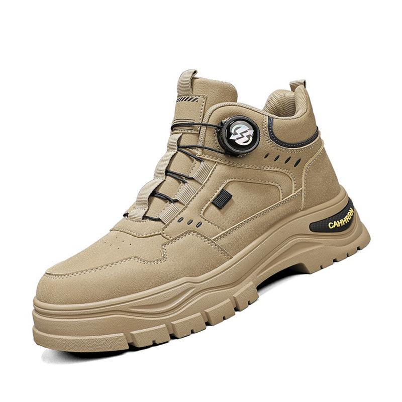 Rotating button British wear-resistant Martin boots heightened thick-soled high-top locomotive autumn and winter labor insurance
