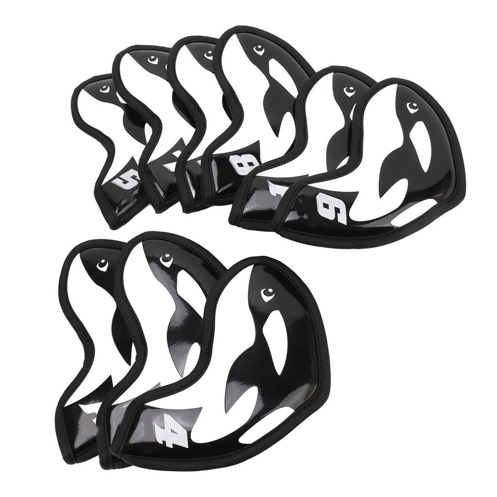 9Pcs Golf Club Head Covers Ball Driver PU Cover Cartoon Putter Iron Headcover for Training Competition