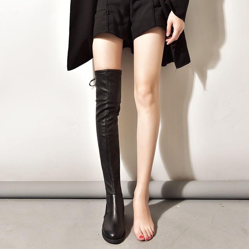 New Over Knee High Motorcycles Women Boots 2025 Winter Chelsea Mid Heels Gladiator Boots Fashion Lace-up Snow Shoes Boots