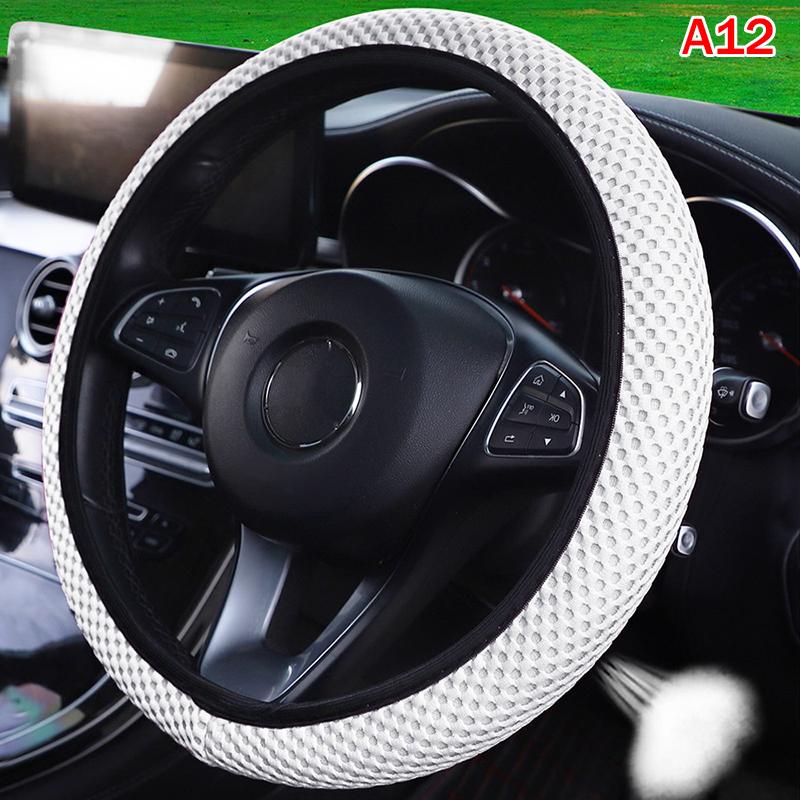 Universal Car Steering Wheel Protective Cover Breathable Elastic Band Anti Slip Flax Suitable 38Cm Four Seasons