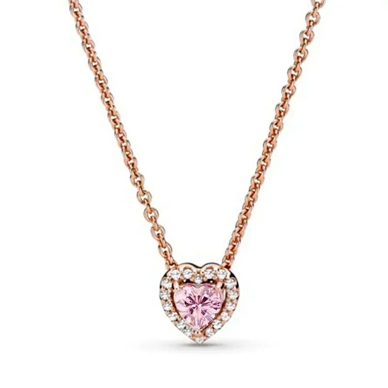 Collana a Cuore in Argento 925 Regalo di Natale Compleanno per Donne Gioielli Rotondi Lucidi Raffinati Fascino Classico Sorpresa