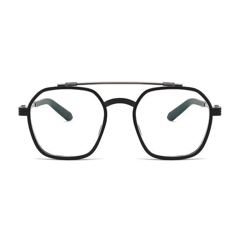 Retro Fashion Double Beam Square Myopia Glasses Trendy Design Minus Diopter Eyewear Transparent Clear Lens Eyeglasses