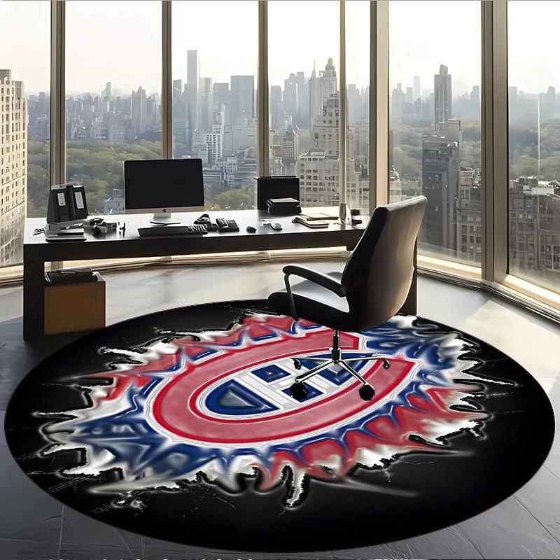 Montreal Canadiens (5) Round Office Rug Decorative Floor Rug for Office Bedroom Living Room and Home Space