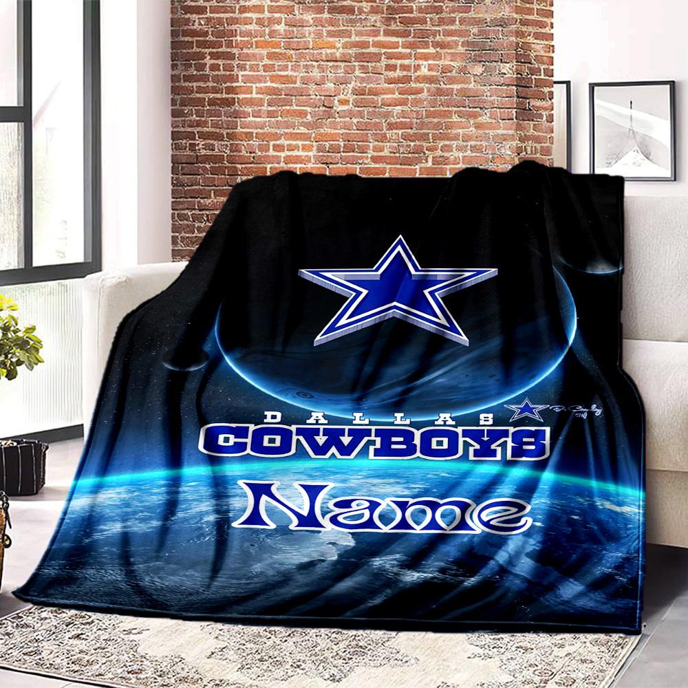 Dallas Cowboys Koc Domowy Dostosuj Swoje Imię Komfortowy Miękki Lekki Na Wszystkie Pory Roku Wielofunkcyjny Koc Na Pikniki Kanapy Biura Łóżka Salon