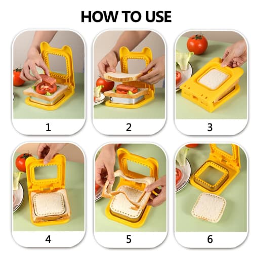 Sandwich Mold, Sealer, Sandwich Cutter Press, Square, Quick Cooking, Bento Making, Homemade Bento Sandwiches, Bread Making Tool, Sandwich, Bread Cutte