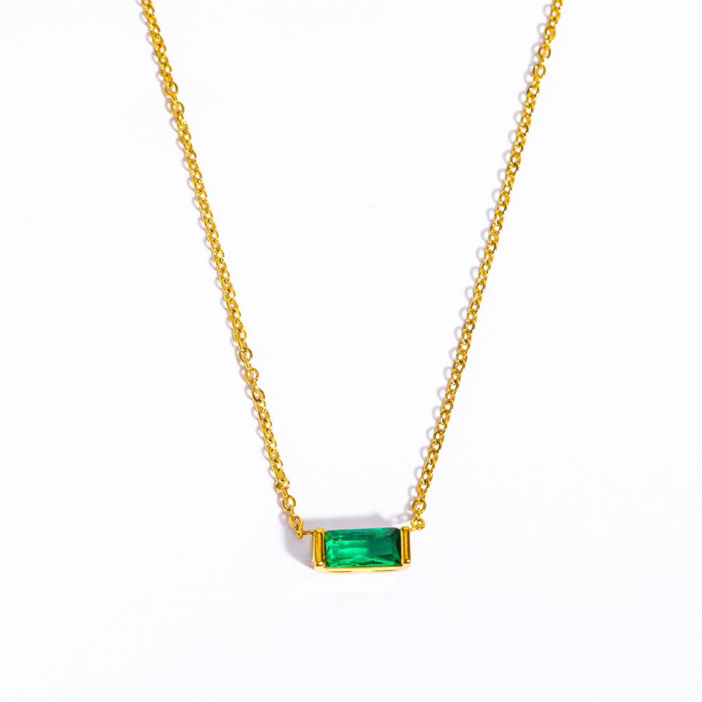 Stainless Steel December Birthstone Necklace 12 Birthstone Pendant Women's Collarbone Chain Necklace