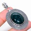 Indian Moss Agate Gemstone Handmade 925 Sterling Silver Jewelry Pendant 2.05"