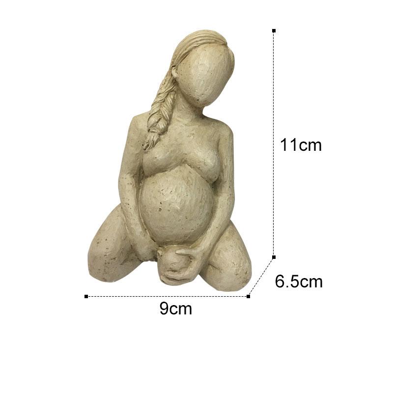 Gravid Kvinna Retro Karaktär Hartser Staty Skrivbordsdekoration Gravida Kvinnor Skulptur Ornament Skrivbordsdekor Figurin Statyett