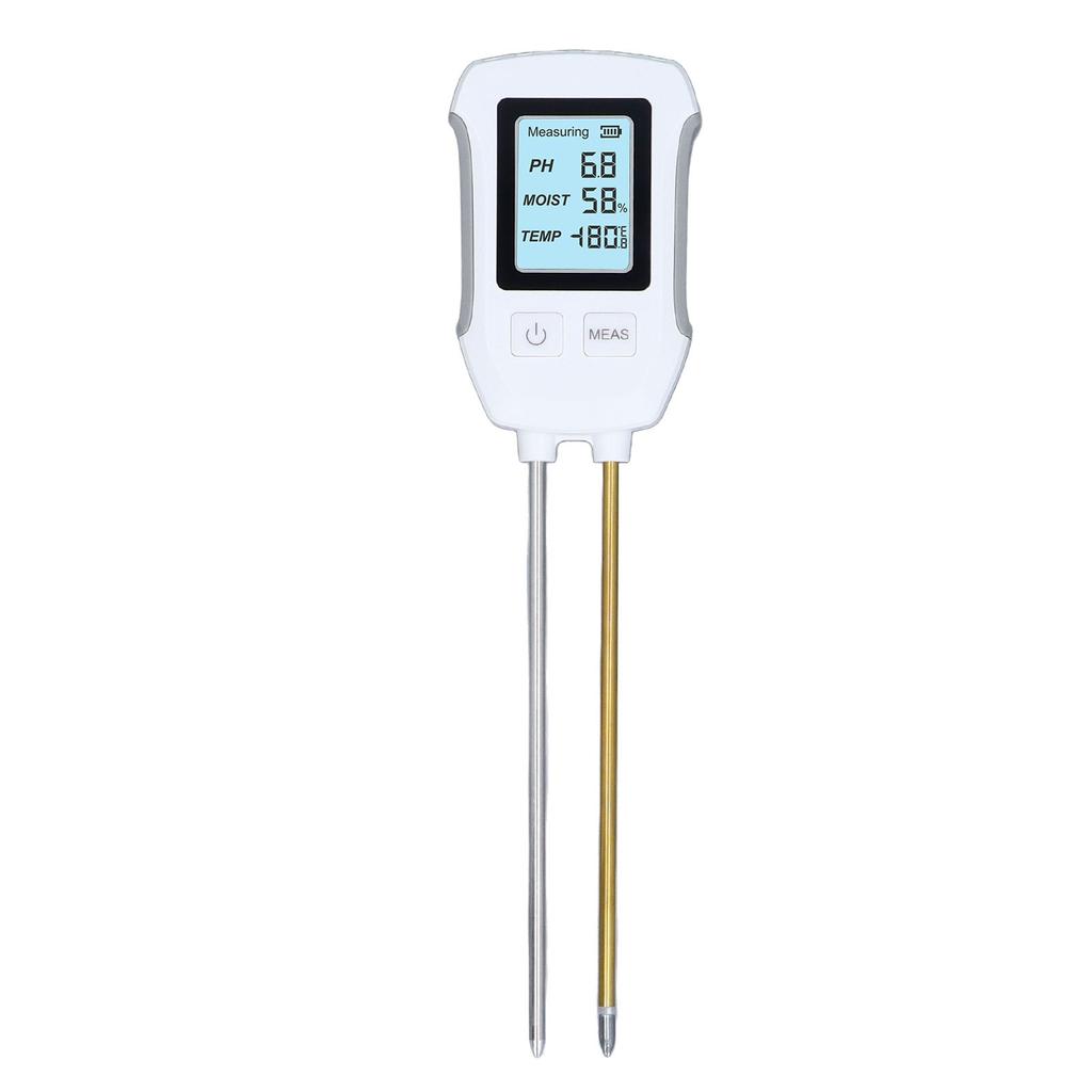 Soil Meter 3 in 1 High Accuracy PH Temperature Moist Dual Probe Soil Tester with LCD Screen for Potted Plant Greenhouse