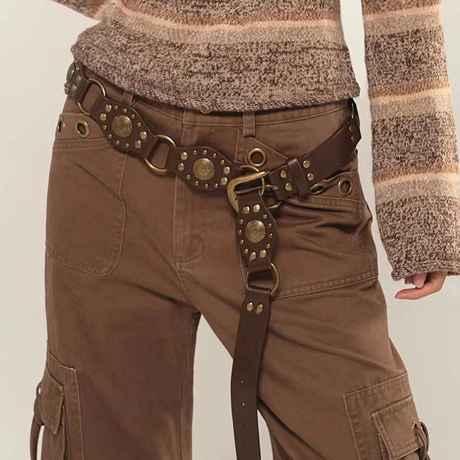 Western Cowboy Pu Leather Belt With Metal Buckle For Men And Women Casual Wear