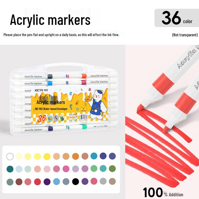 Qixin Watercolor Marker Pens: Layerable, No Bleed, Ideal for Children, Students & Professionals, Water-Soluble Acrylic.