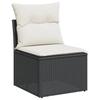 VidaXL Salon de Jardin avec Coussins 9 pcs, Canapés de Terrasse, Ensemble de Meubles de Patio, Mobilier d'Extérieur, Noir 3227848