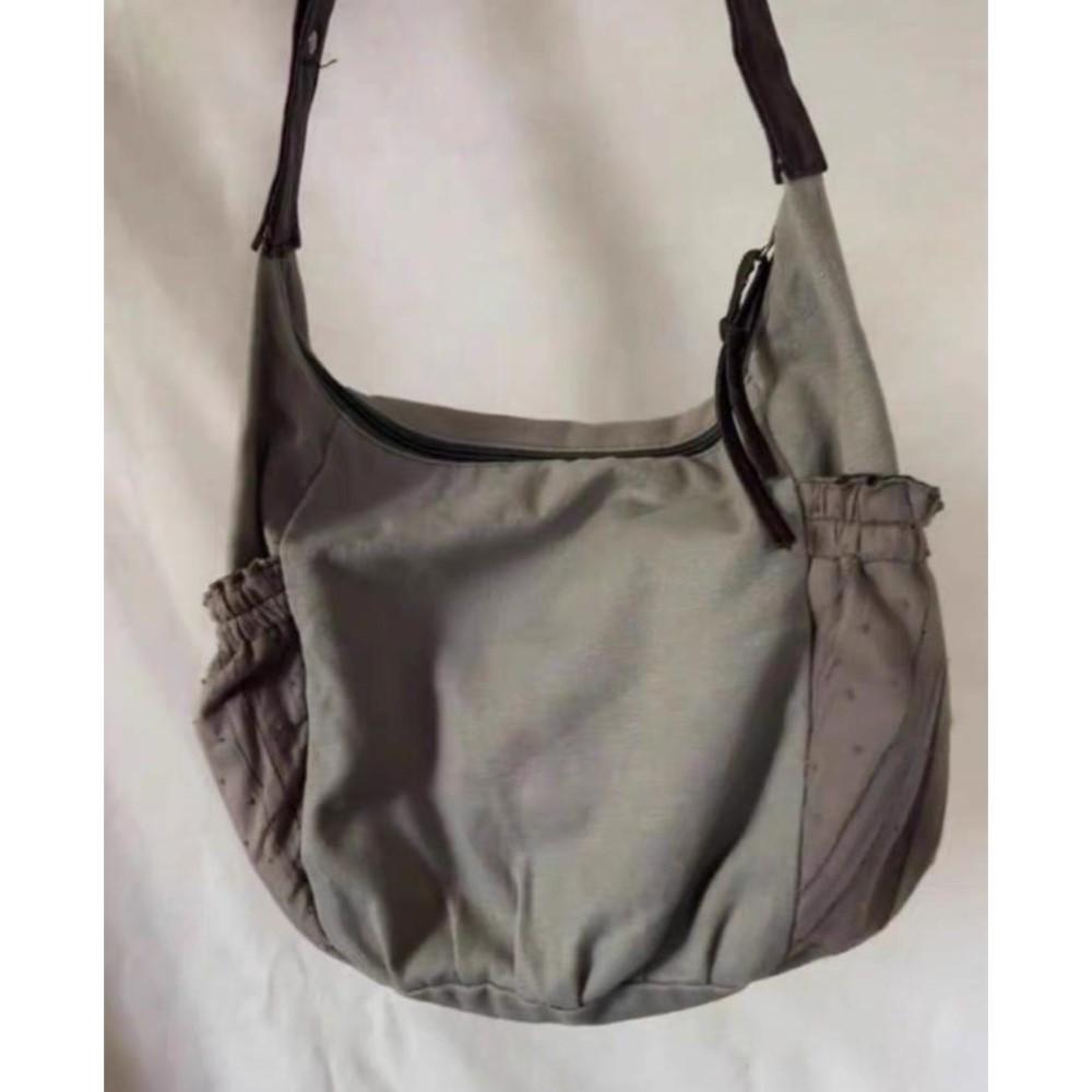 Sweet Cool Bow Canvas Shoulder Bags Women Vintage Drawstring Pocket Chic Casual Crossbody Bag Ladies Retro Messenger Bag Bolsos