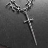 Punk Sword-Pendant Necklace Gothic Tree Branch Chain Sword-Hip Hop Silver Y2k Necklace Jewelry Medieval-Ornament Gifts