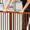 Dog Gate Freestanding Adjustable Safety Gate with Feet 113-166 x 71 cm Wood for Stairs, Doors, Kitchen, Hallway, 3 Panels, Brown