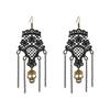 Vintage Halloween Skull Necklace & Tassel Earrings Set