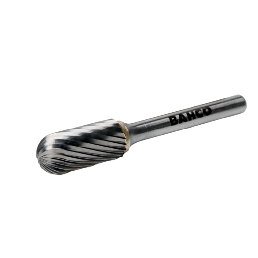 Bahco Carbide Bur, Rounded Cylindrical Carbide Rotary Bur, Double Cut, BAHC0820M06X