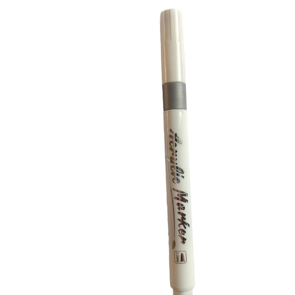 Monochrome Highlight Waterproof Marker Pens - Gold, Silver, White, Stackable, Acrylic Art Supplies for Students