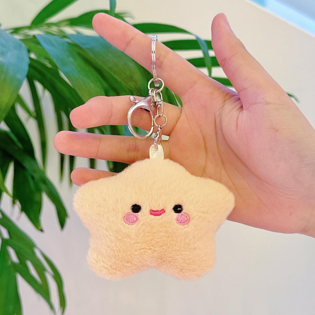 Plush Smiley Star Doll Keychain & Backpack Charm