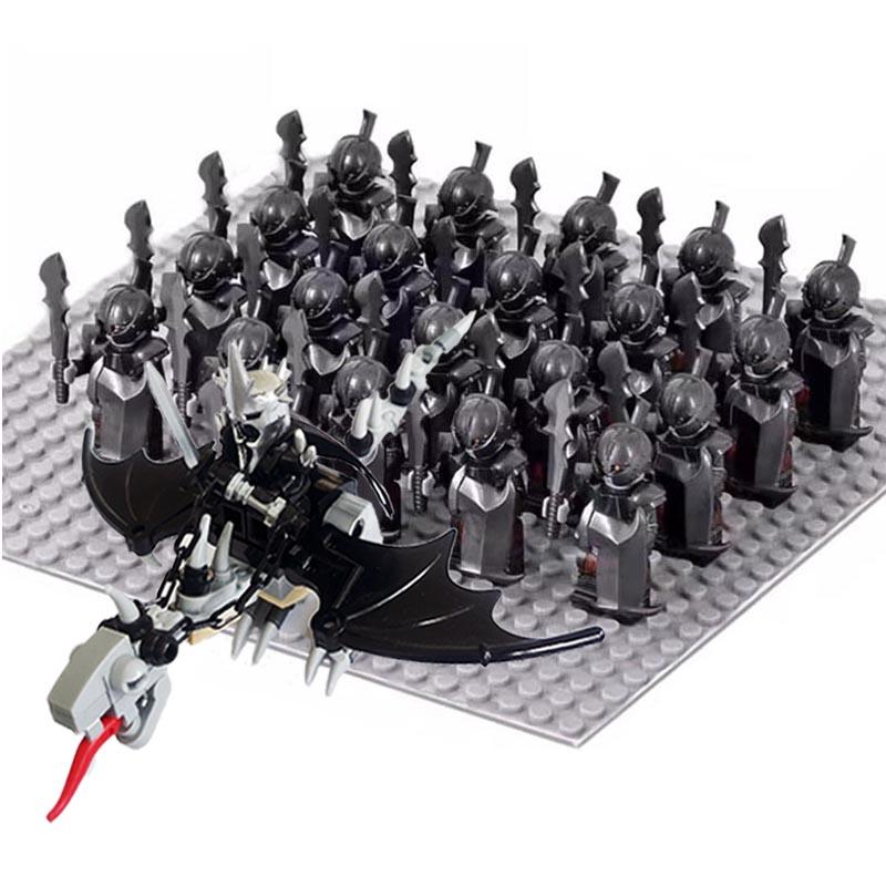 Moc Uruk-hai Strong Orc Army Soldiers with Witch King leader Mini Figure Building Block Set Toys for Children as Birthday gifts