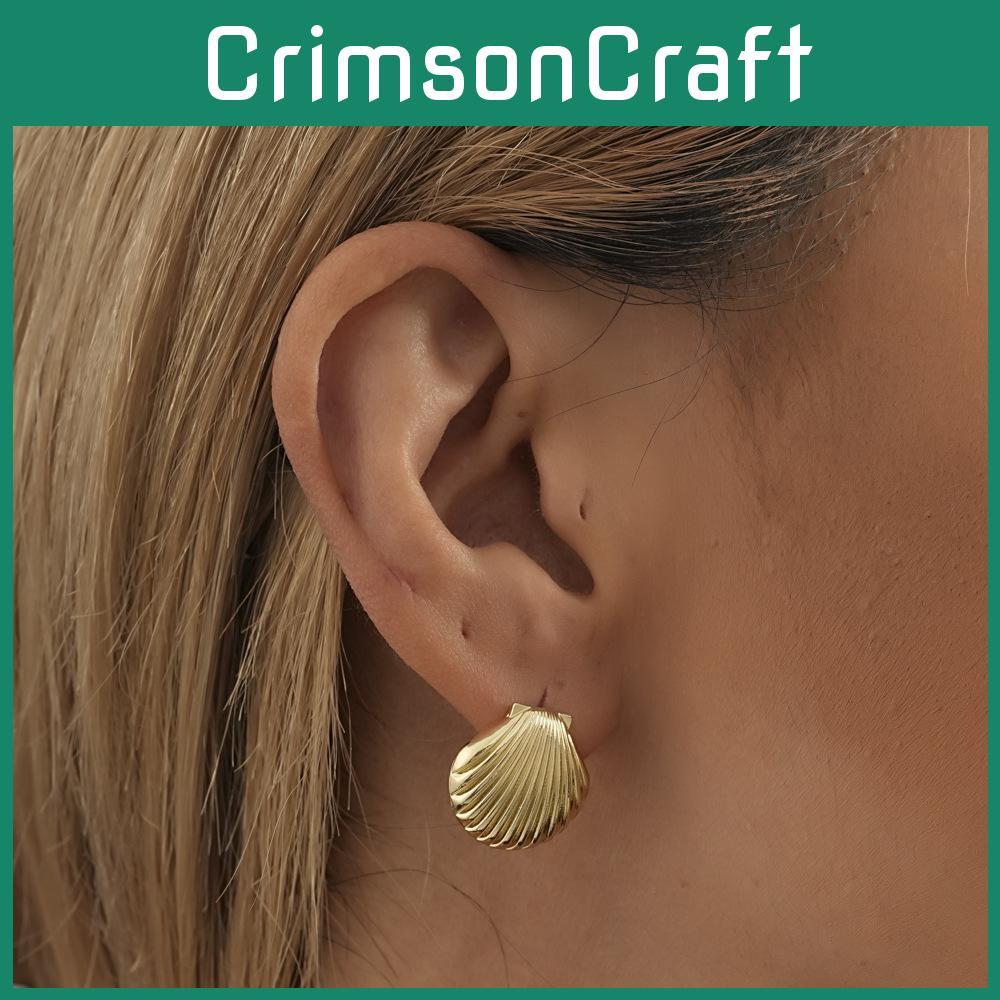 Fashionable Shell Gold Earrings For Women Simple And Design Elegant