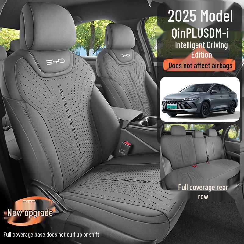 Qin PLUS DM-i All-Season Perforated Suede Leather Car Seat Cushion