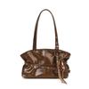 High-End Korean Style Leather Tote: Large Capacity Women's Underarm Shoulder Bag