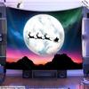 Christmas Sleigh Santa Claus Fluorescent Tapestry Outer Space UV BlackLight Tapestry, Wall Hanging For Living Room Bedroom Office Home Decor