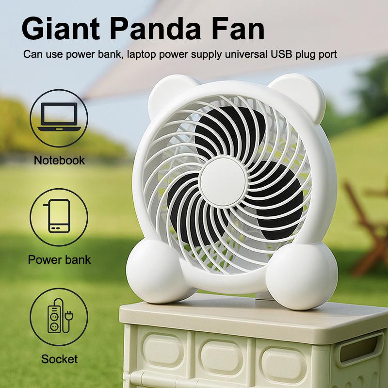 4/7inches Desktop Fan Ultra Quiet USB Charging Panda Fan for Office Home Portable Dorm Camping Outdoor